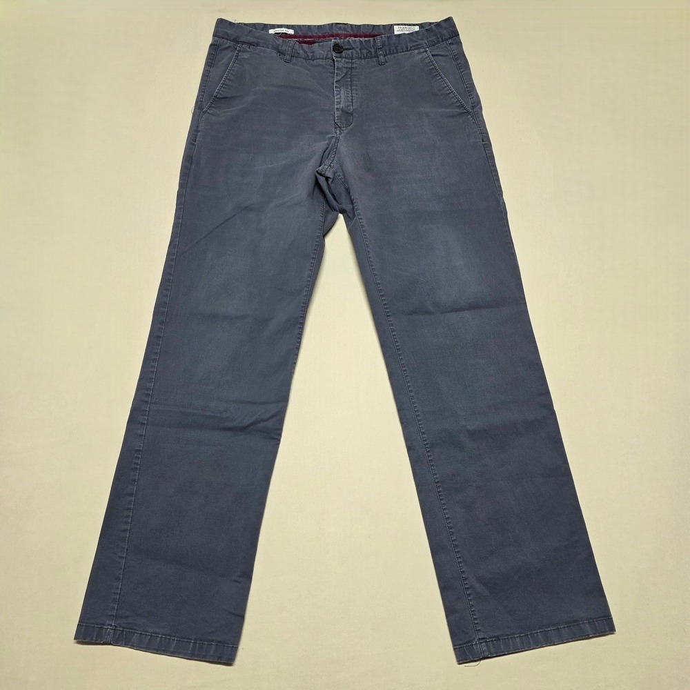 7 Diamonds Mens Straight Fit Chino Pants Gray 34/32(29") Flat Front